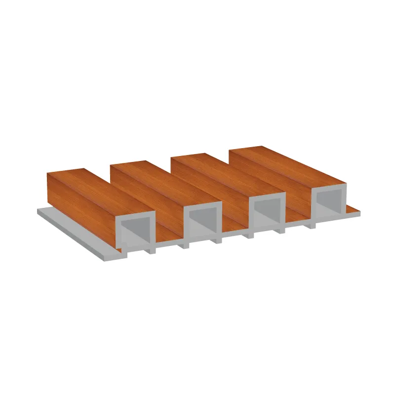 EVOWOOD PANELLING PEN0724-CW-10 CHERRY WOOD WPC INDOOR HALF LAMINATES FLUTED MONTANA SERIES
